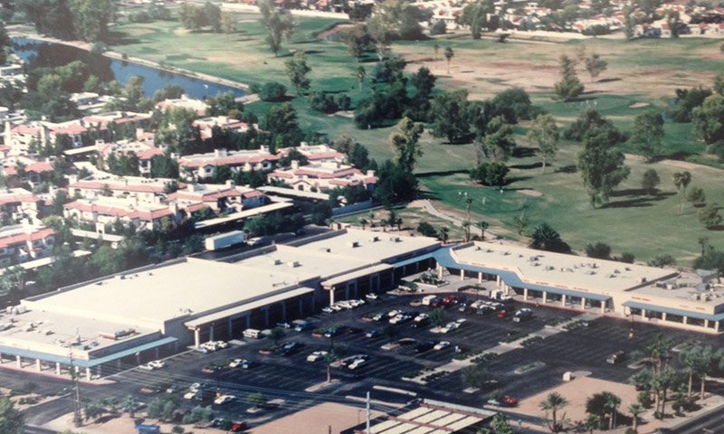 old aerial photo of shopping center hillcrest equities